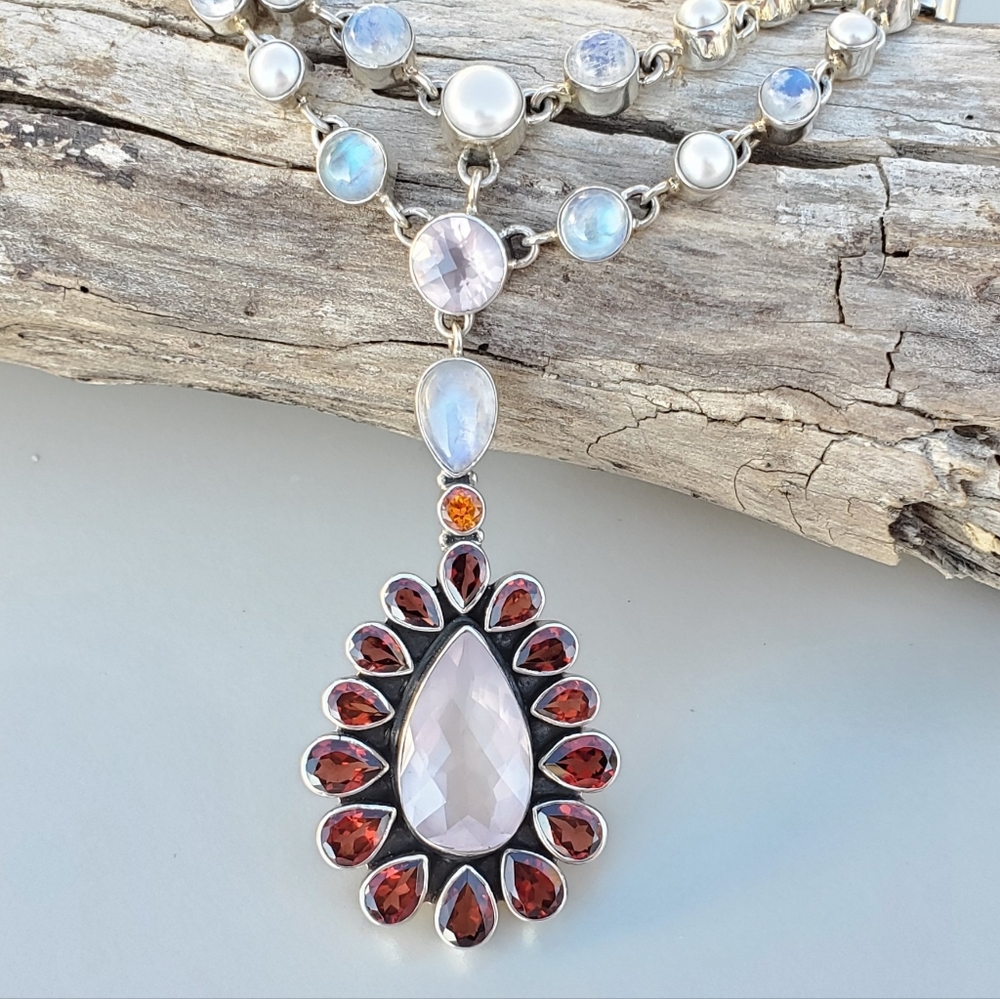 Nicky Butler Limited RAJ Collection Multi Gemstone NB Necklace Sterling #28/75 - Picture 4 of 16